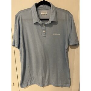 Columbia Omni-Wick Advanced‎ Evaporation Polo Shirt Light Blue Size Medium